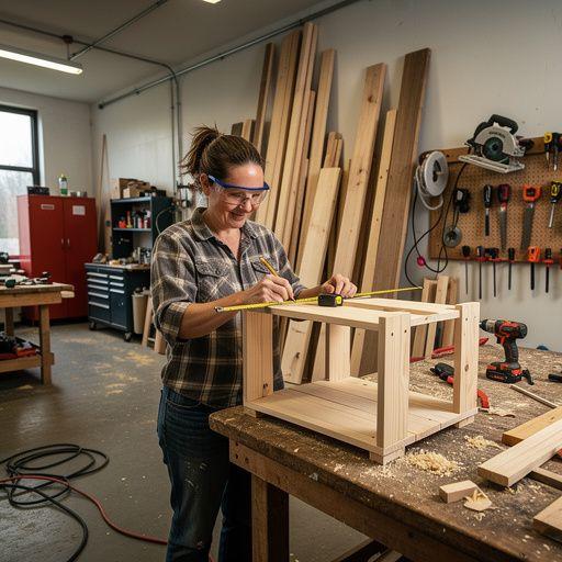 Ein Handwerker, der eine Wand mit einem neuen Regal montiert.